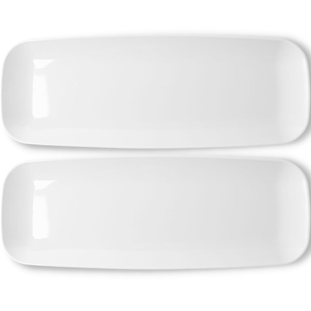 White Rectangle Serving Tray 2-Pack - 17.5