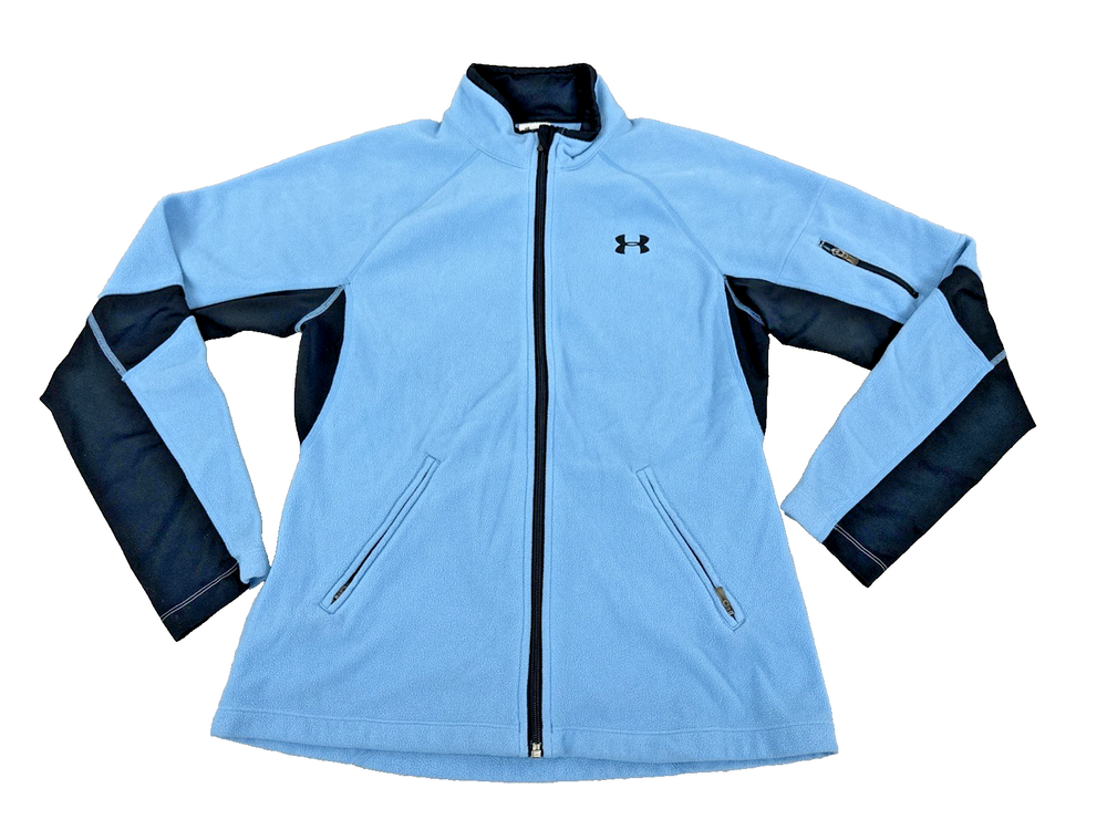 Under Armour Women's Armour Fleece Full Zip Jacket Blue Navy Activewear Size M
