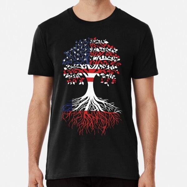 Camiseta Premium Chile Raíces Árbol Cultivado Americano Bandera Chile Regalos Artísticos S-5XL