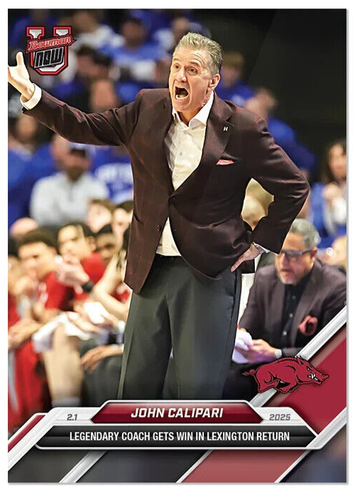 PRESALE 2024-25 Bowman U Now John Calipari Legendary Coach Road Win Kentucky #58-image