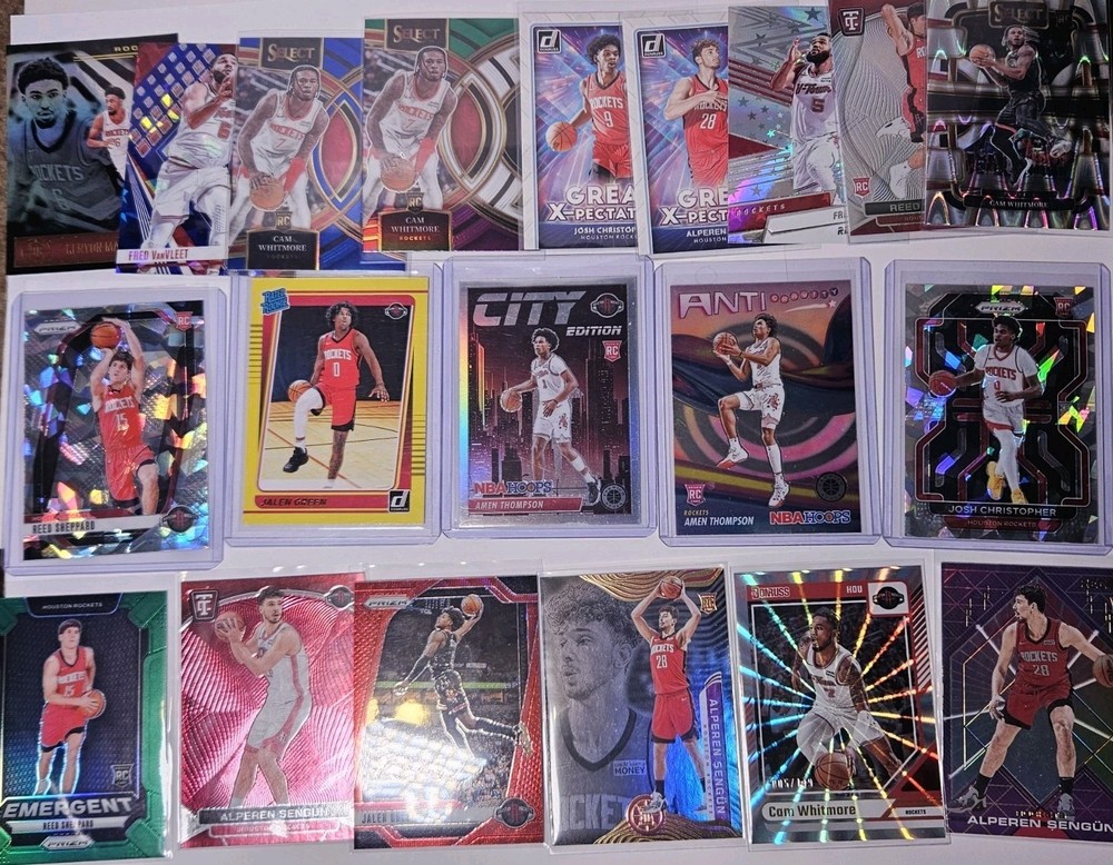 Houston Rockets Basketball Card Lot with Rookies and Numbered Cards