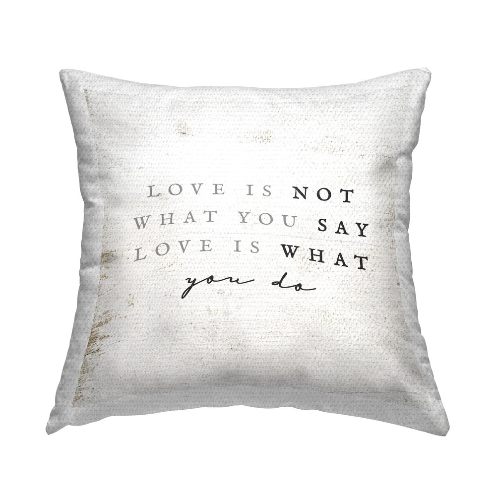 Love is What You Do 18x18 Beige Outdoor Printed Pillow