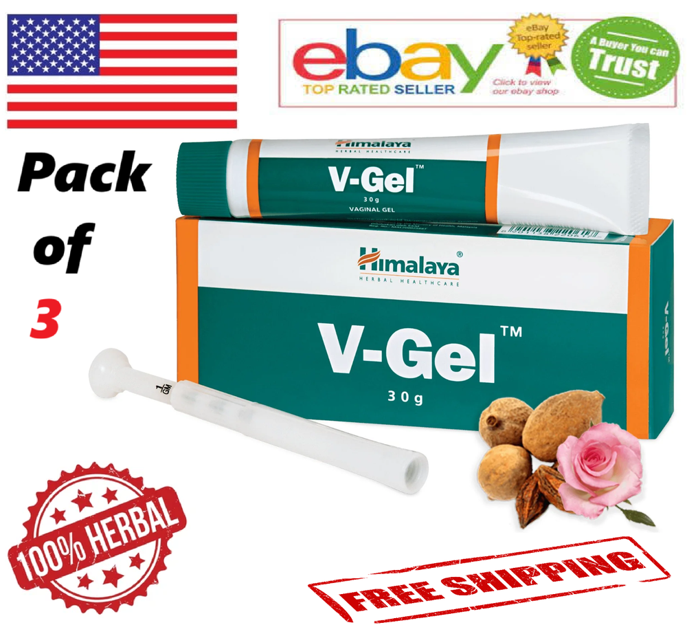 3x Himalaya V-Gel 100% Herbal 30g Relieves Symptoms & Quells Infections