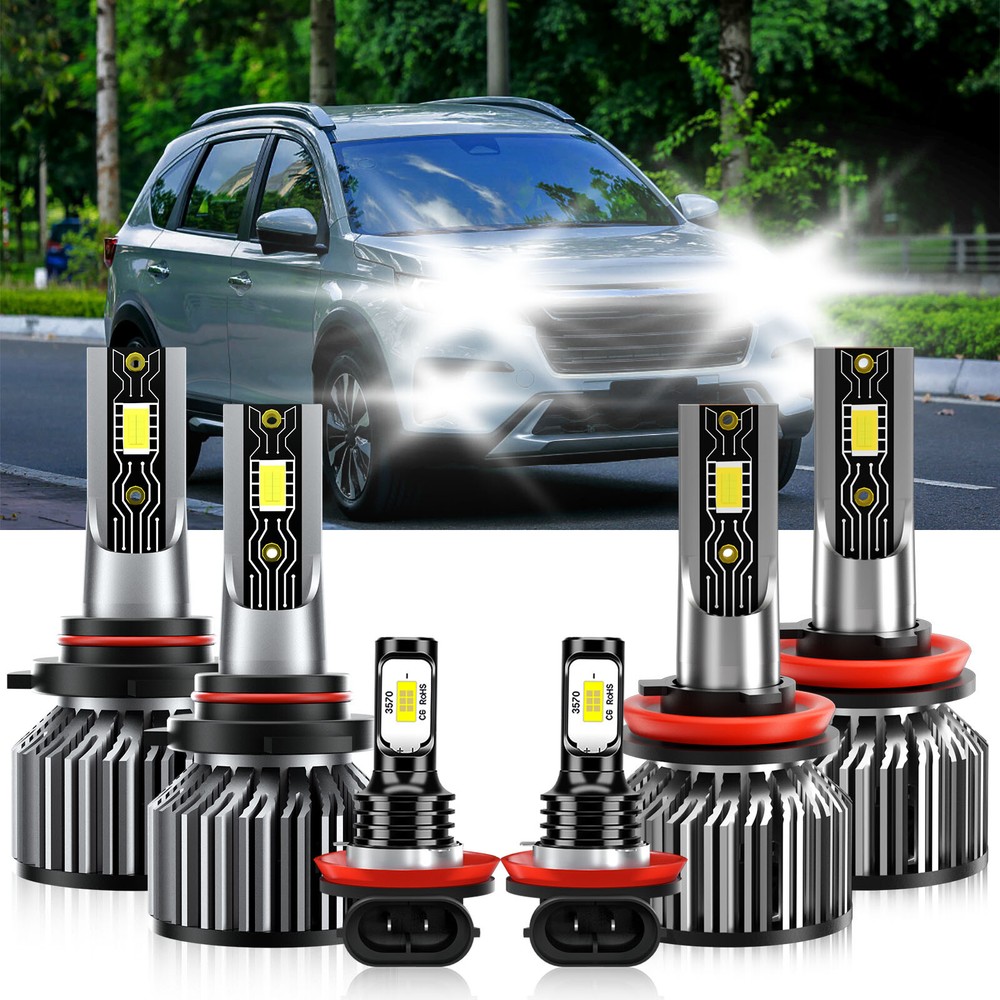 6PCS LED Headlight and Fog Light Bulbs 6500K Kit for Honda BR-V 2019