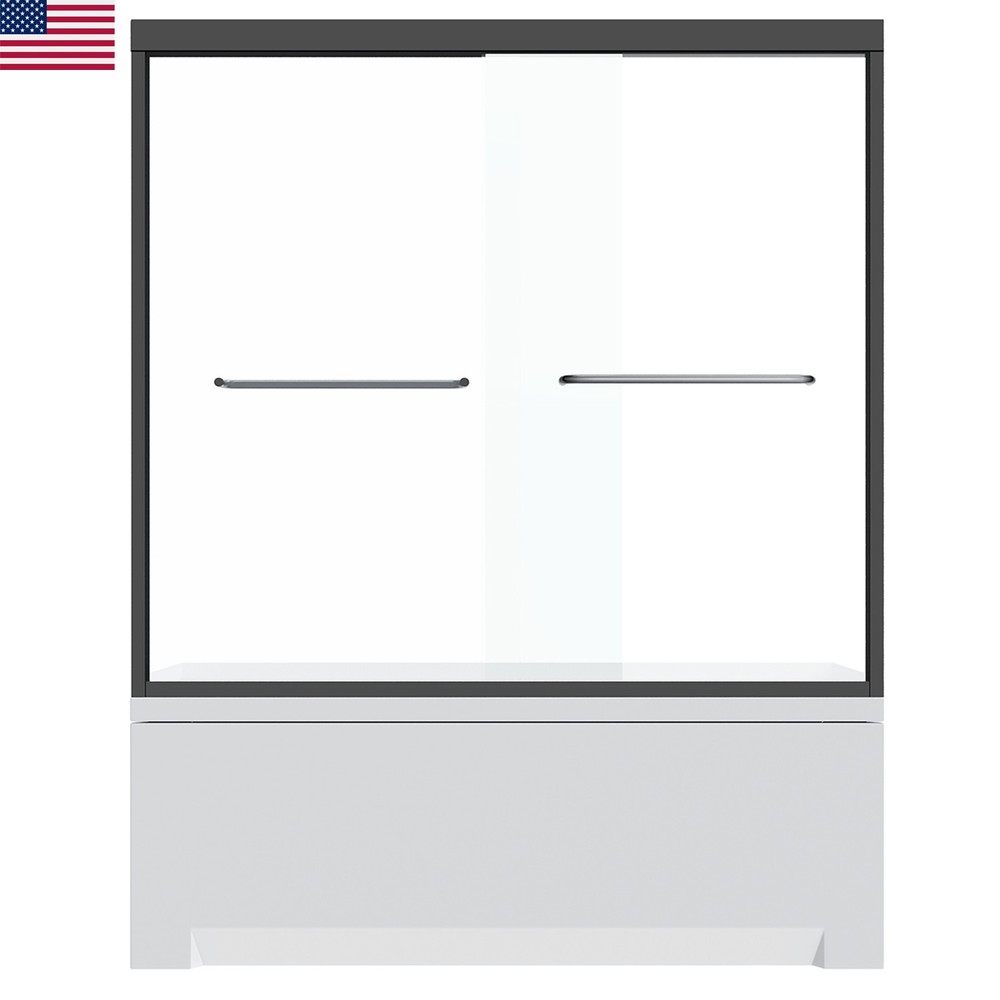 Matte Black Frame Shower Door 60x62 Inches Durable Glass Bathroom Upgrade