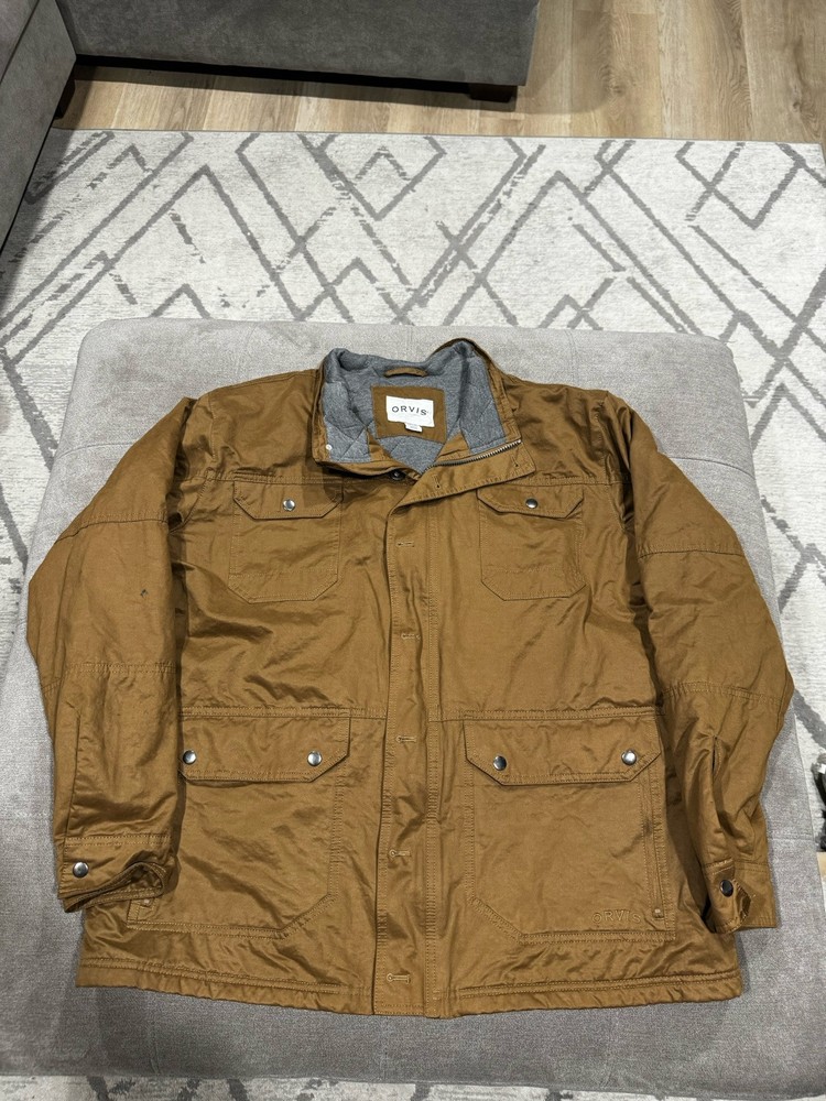 Orvis Jacket Men XXL 2XL Field Coat Lined Hunting Barn Chore Military