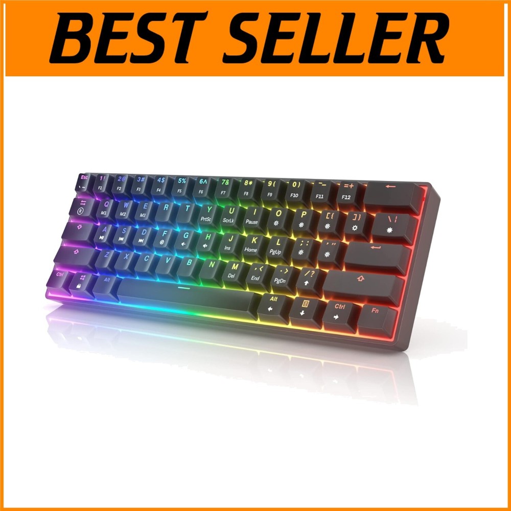 Programmable 61-Key RGB Gaming Keyboard - Spill Resistant & Hot-Swap Ready