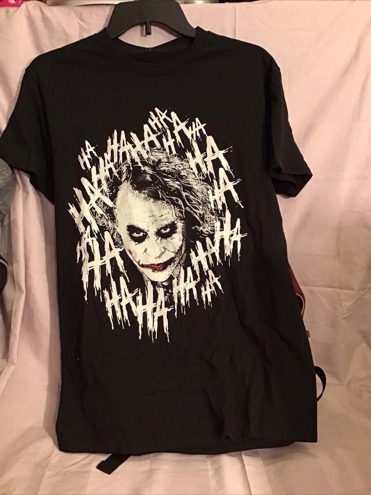 Heath Ledger The Dark Knight Joker Ha Ha Movie T-shirt Size Small