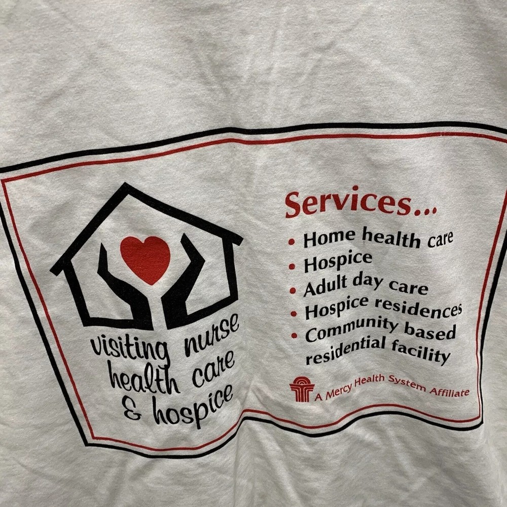 Vintage Nursing Shirt Adult 2Xl White Short Sleeve Graphic Print Y2K Men’s