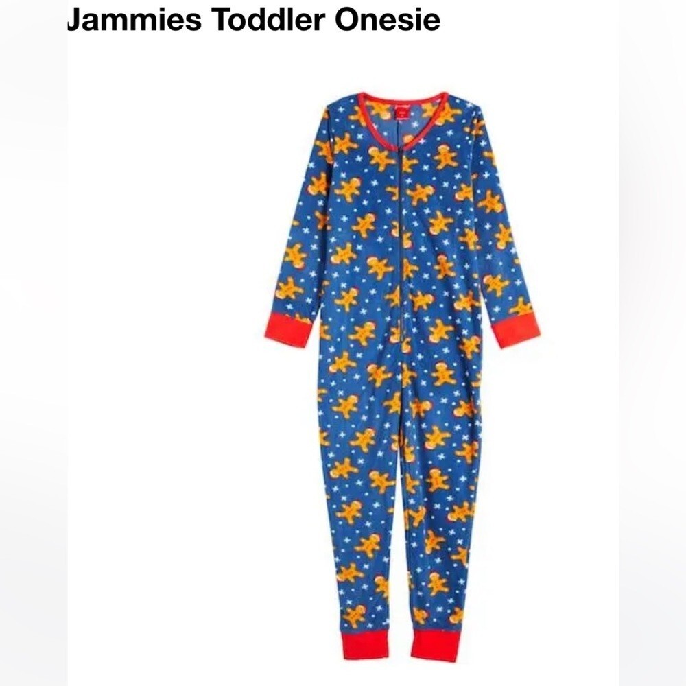 Gingerbread Christmas One Piece Pajamas NWT Size 4T Sale-image