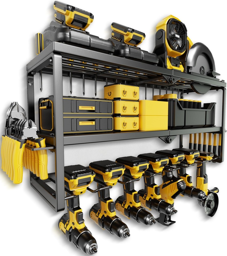 Power Tool Organizer, 7 Drill Holder for Tool Organizer, Storage and Organiza...