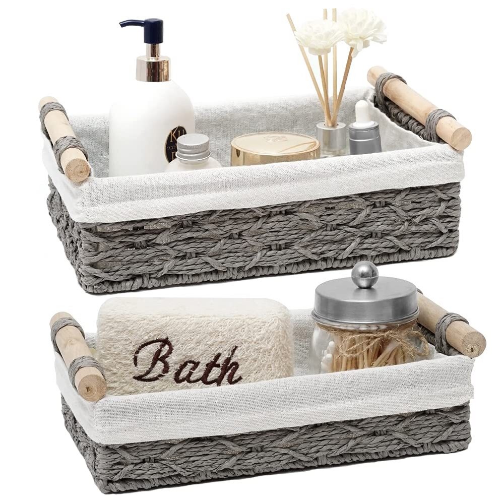 Storage Basket Wicker Baskets for Organizing Storage Bins for Countertop Toil...