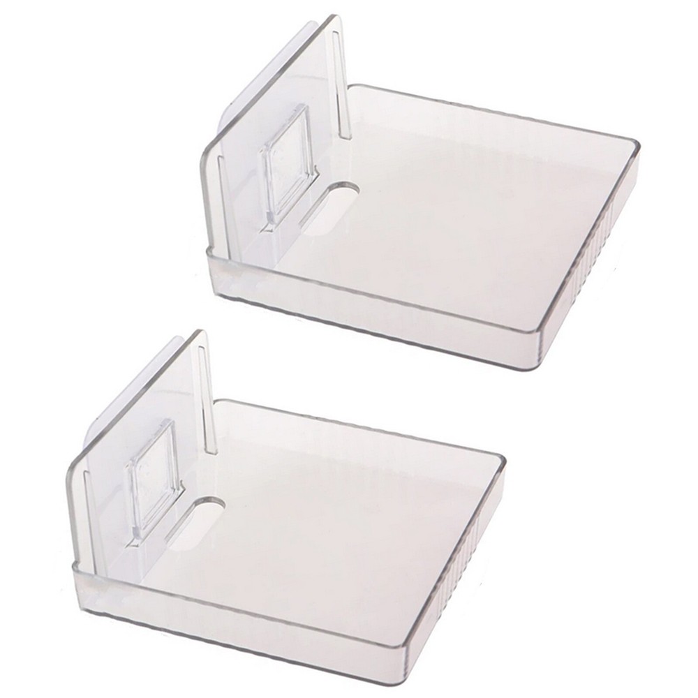 2Pack Wall Mount Bracket Storage Tv Box Router Shelf Set-Top Box Single-Layer