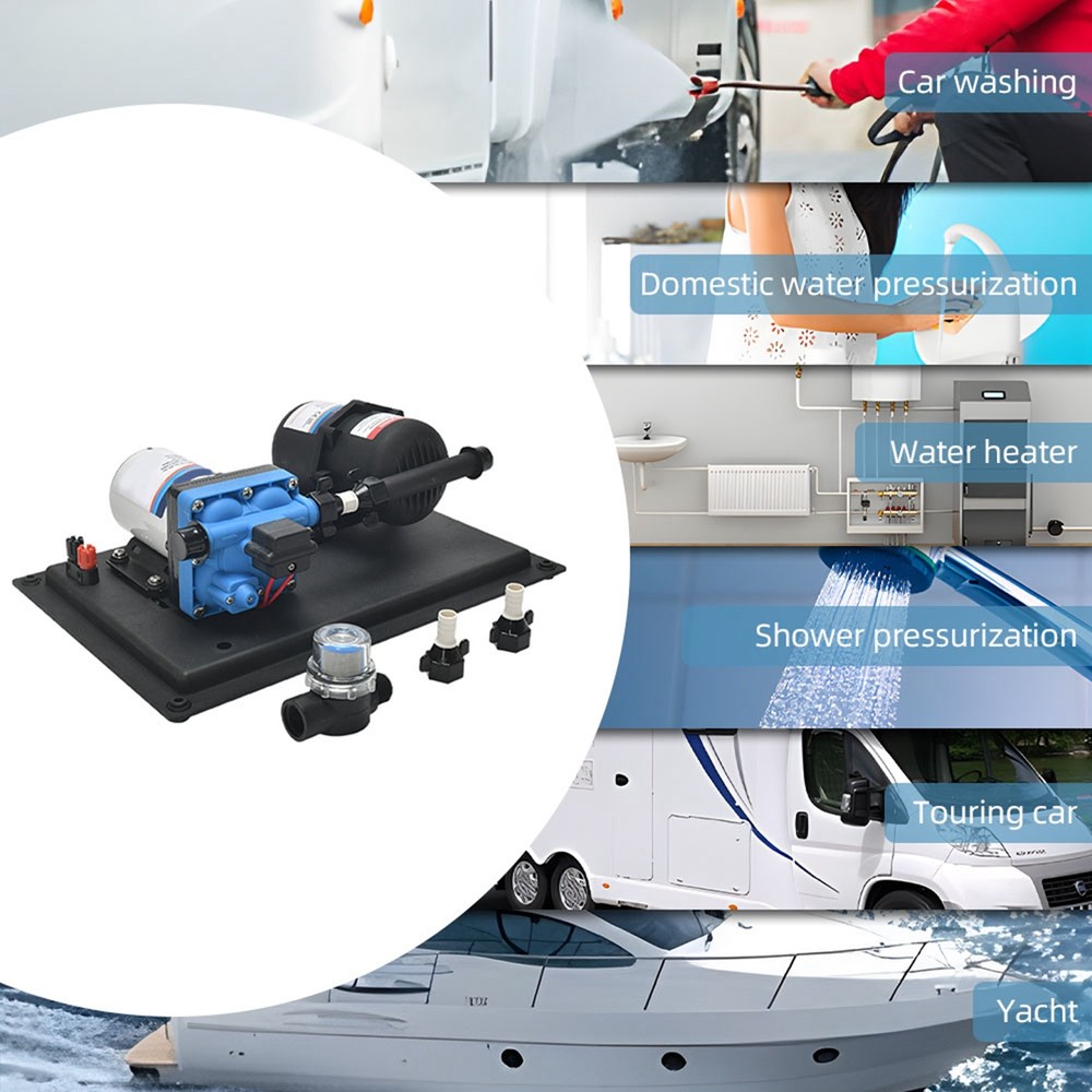 DC 12V 3GPM 55PSI Water Pressure Pump Kit 11.3L/M for RV Motorhome Yacht