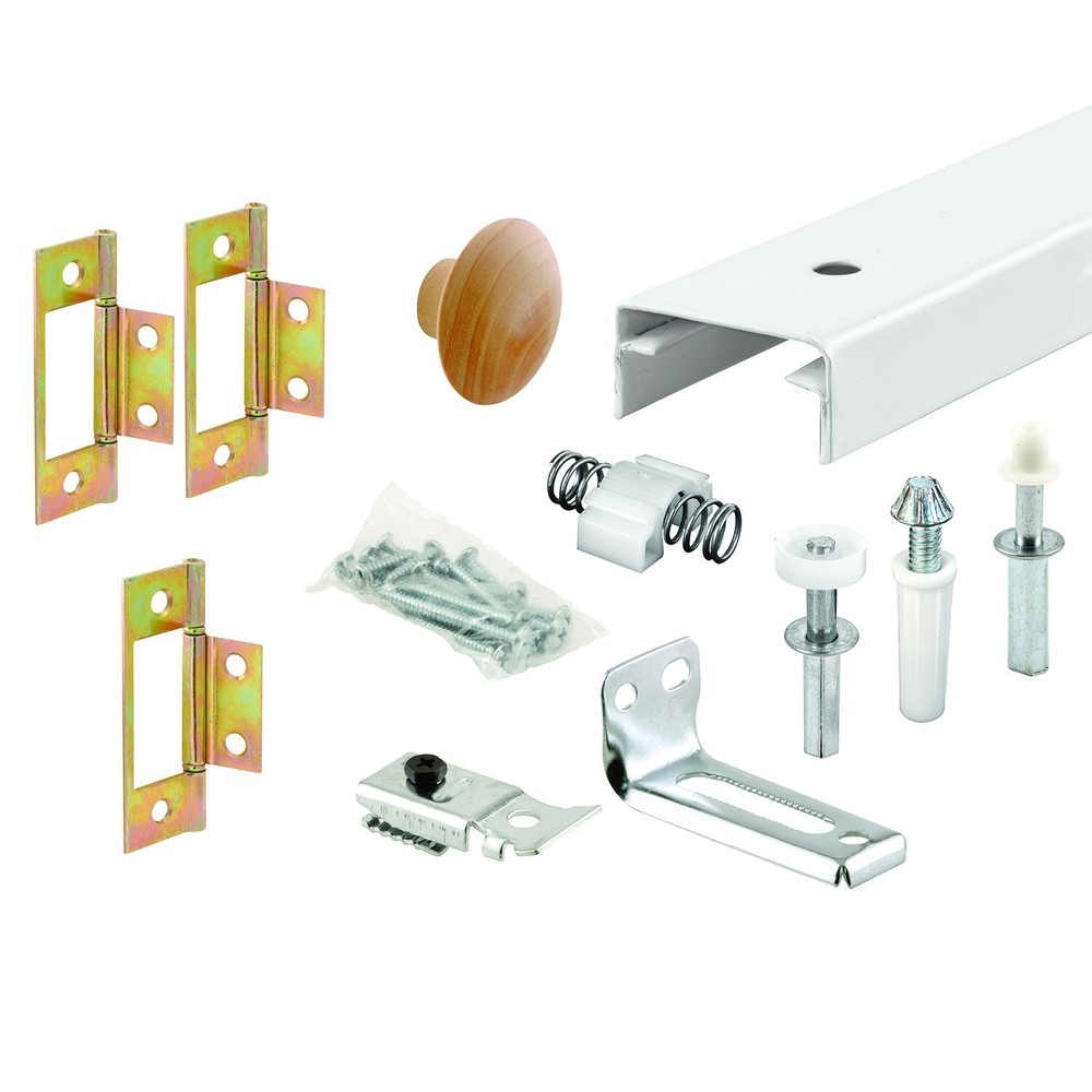 161794-1 Bi-Fold Closet Track Kit, 36 In. Length, Steel Track, White (1 kit)