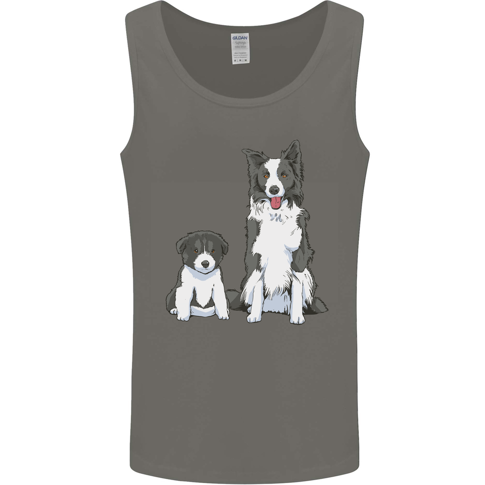 A Border Collie and Puppy Mens Vest Tank Top