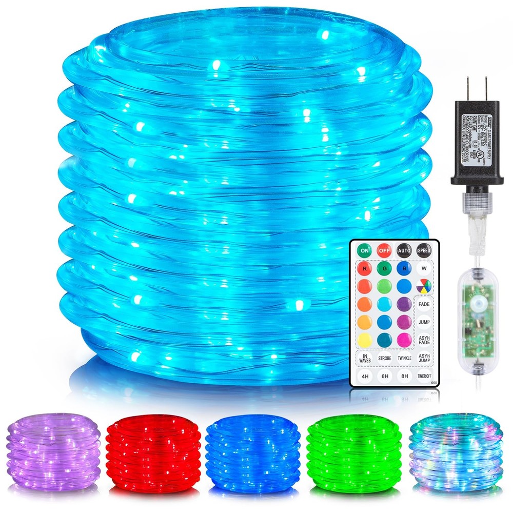 99FT 300 LED Color-Changing Rope Lights with 18 Colors for Outdoor Decor