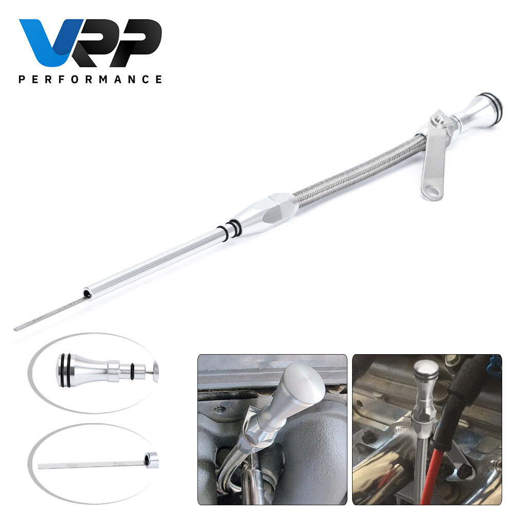 Small Block For 80-95 Chevy Chrome Flexible Oil Dipstick Passenger Side 305 350