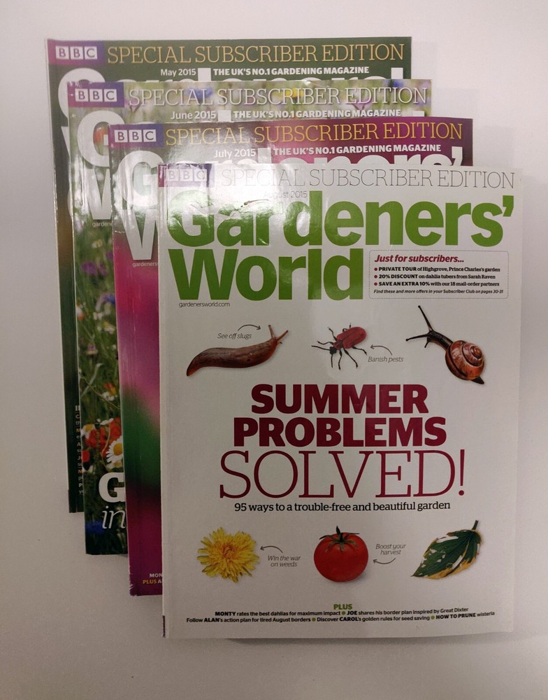 2015 Summer Gardeners' World Magazine Bundle - May to August Issues