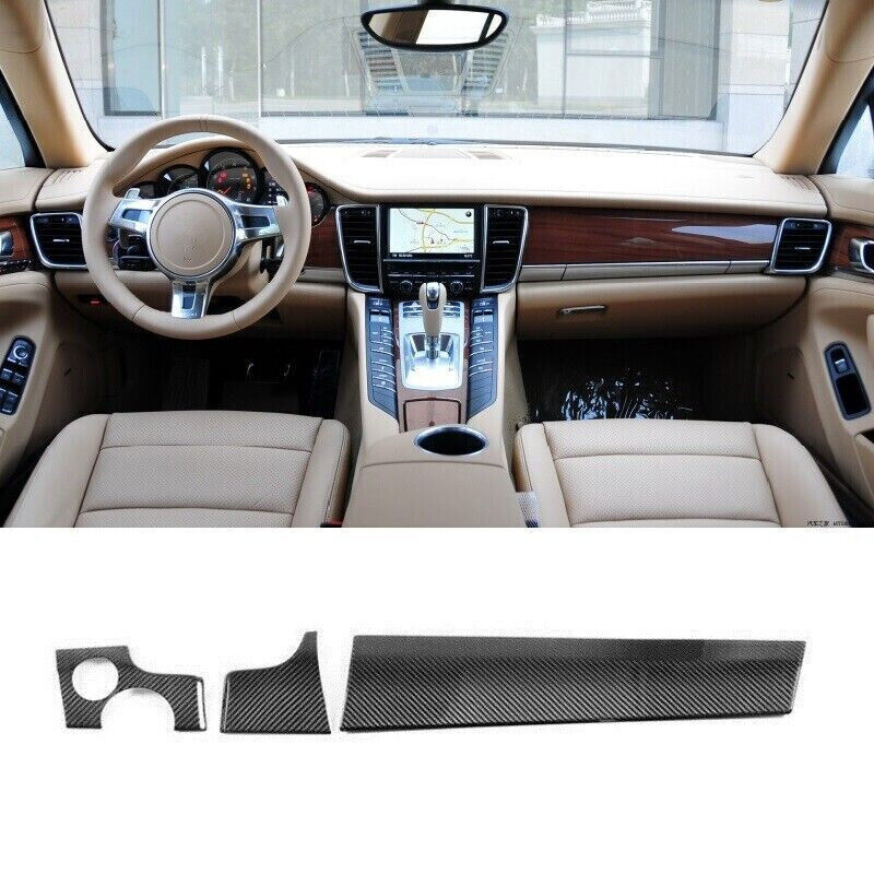 Carbon Fiber Car Middle Console Dashboard Panel Trim For Panamera 970 2010-2016