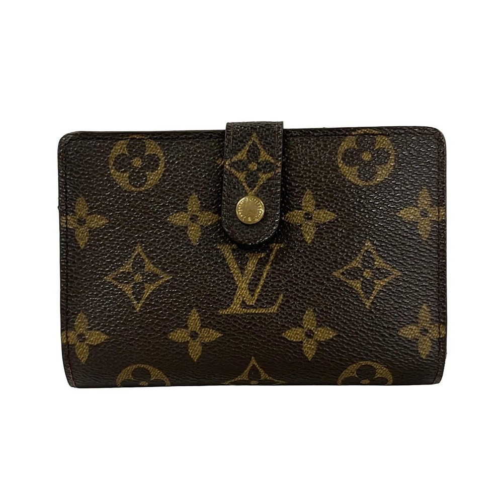 LOUIS VUITTON Porte Monnaie Bier Viennois Leather Bifold Wallet Used