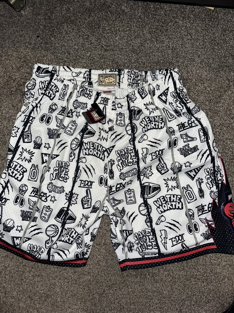Mitchell & Ness Toronto Raptors Doodle Shorts Mens 2XL NWT Fast Shipping