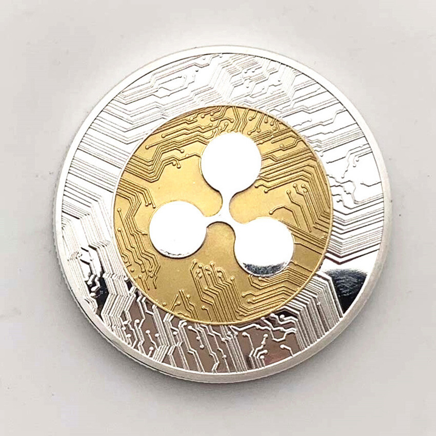 Ripple Coin XRP CRYPTO Challenge Coin Metal Gold Plated Collectors Commemorative