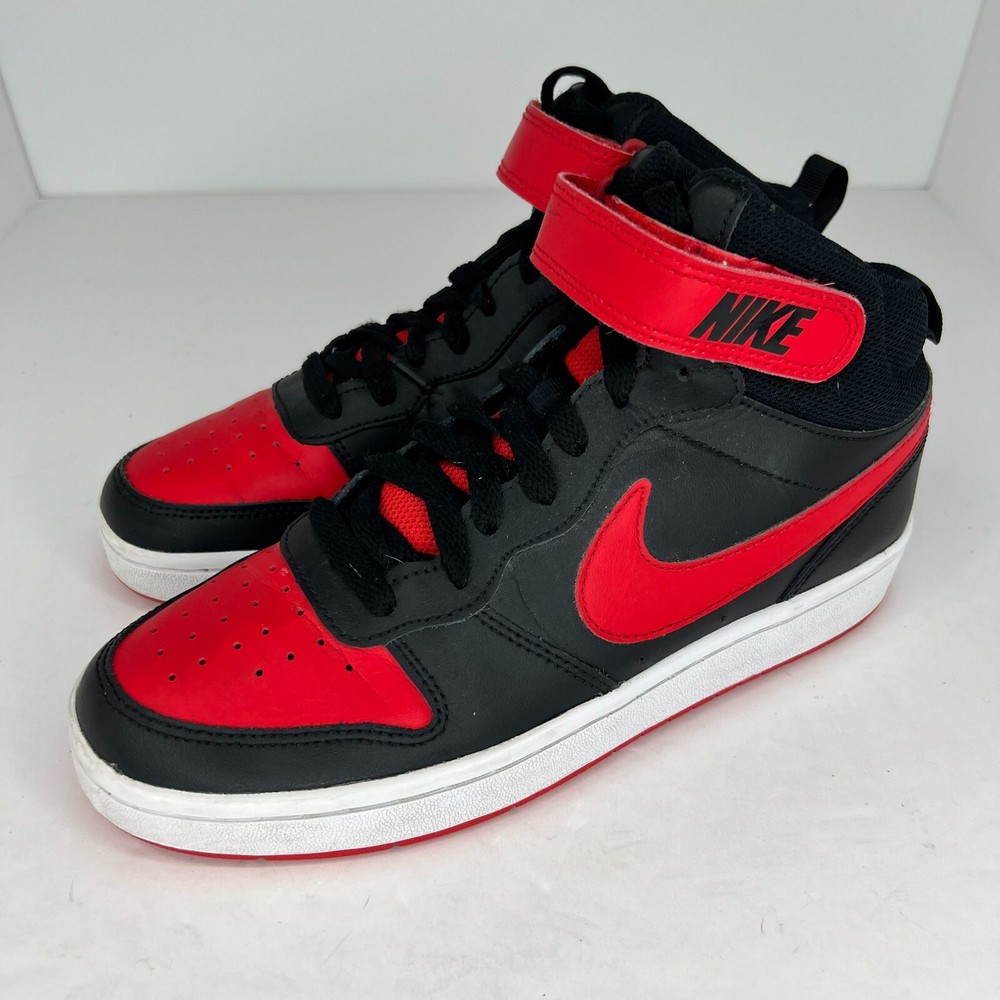 Nike Kids CD7782-003 Black Red Lace Up Hook & Loop Mid Size 6Y Athletic Shoes