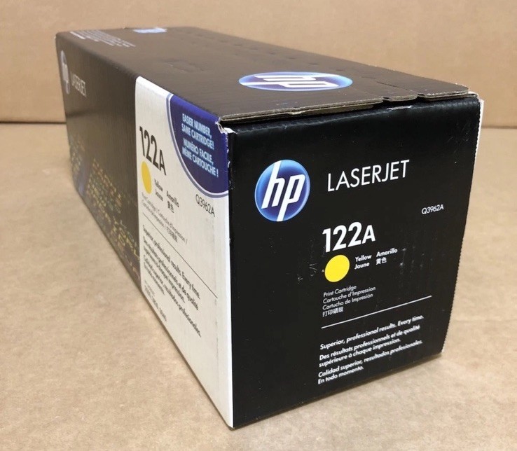Genuine HP Q3962A (122A) Yellow High-Yield Toner Cartridge - NEW SEALED