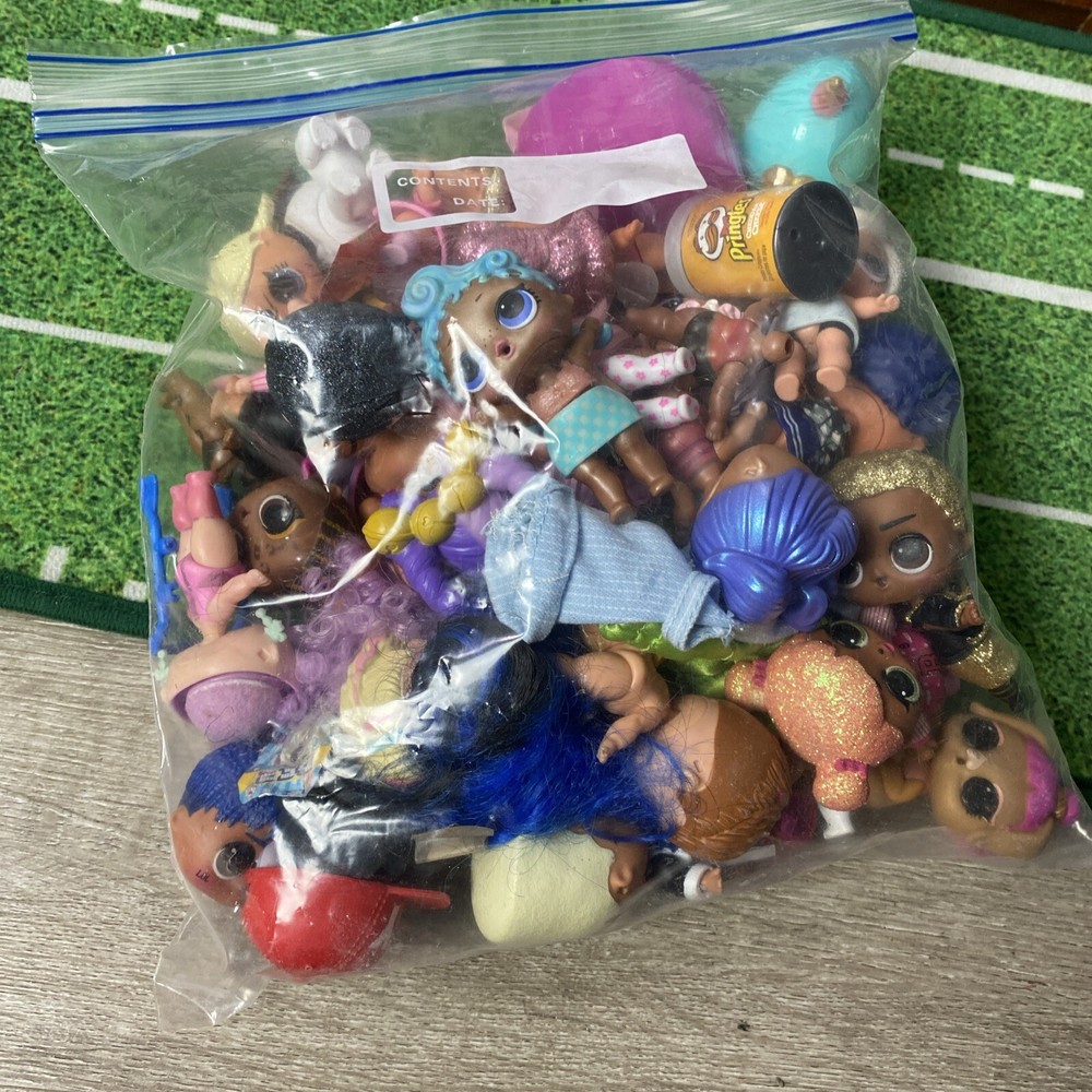 LOL Surprise Dolls Lot with Freezer Bag of Dolls & Accessories