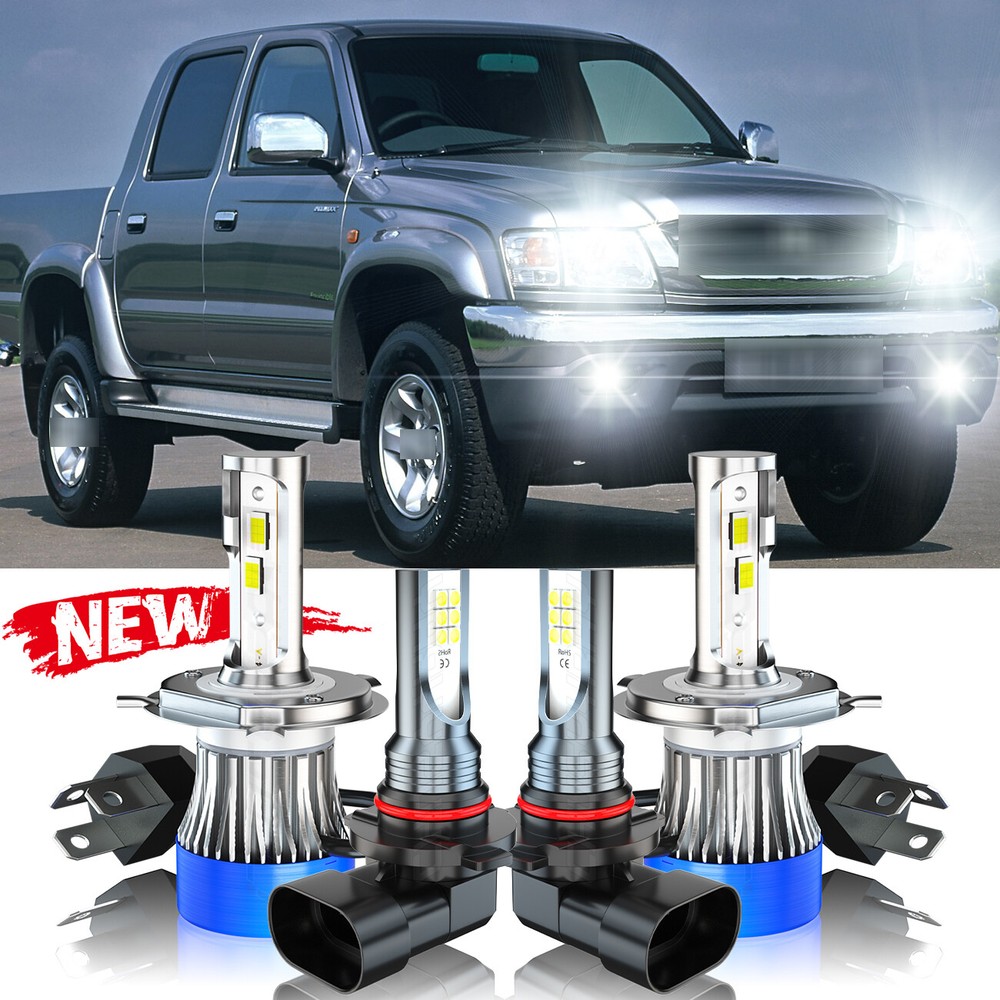 4x Headlights + Fog Lights For Toyota Hilux 2004-2019 LED Bulbs 6000K White