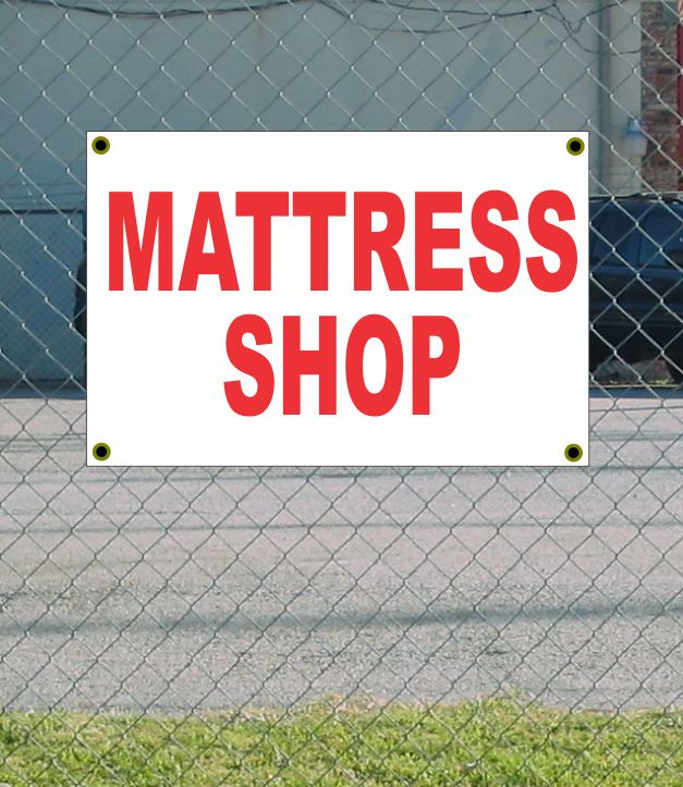 2x3 Mattress Shop Red & White Banner Sign New Discount Size Price Free Shipping Best Deals