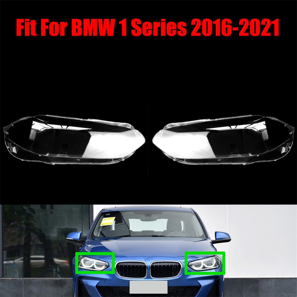 Left+Right Side Headlight Headlamp Clear Lens Cover For BMW 1 Series 2016-2021