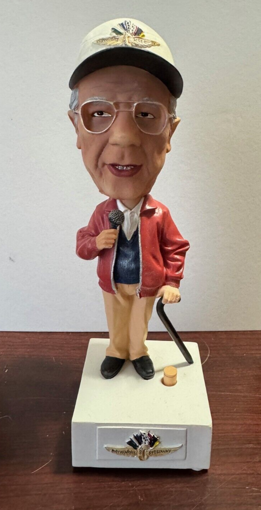 Talking Tom Carnegie Bobblehead Indianapolis Motor Speedway Announcer - Works!
