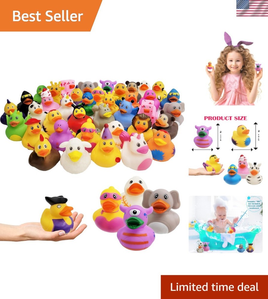 Colorful 25-Pack Rubber Duck Bath Toys for Kids Birthdays Summer Fun