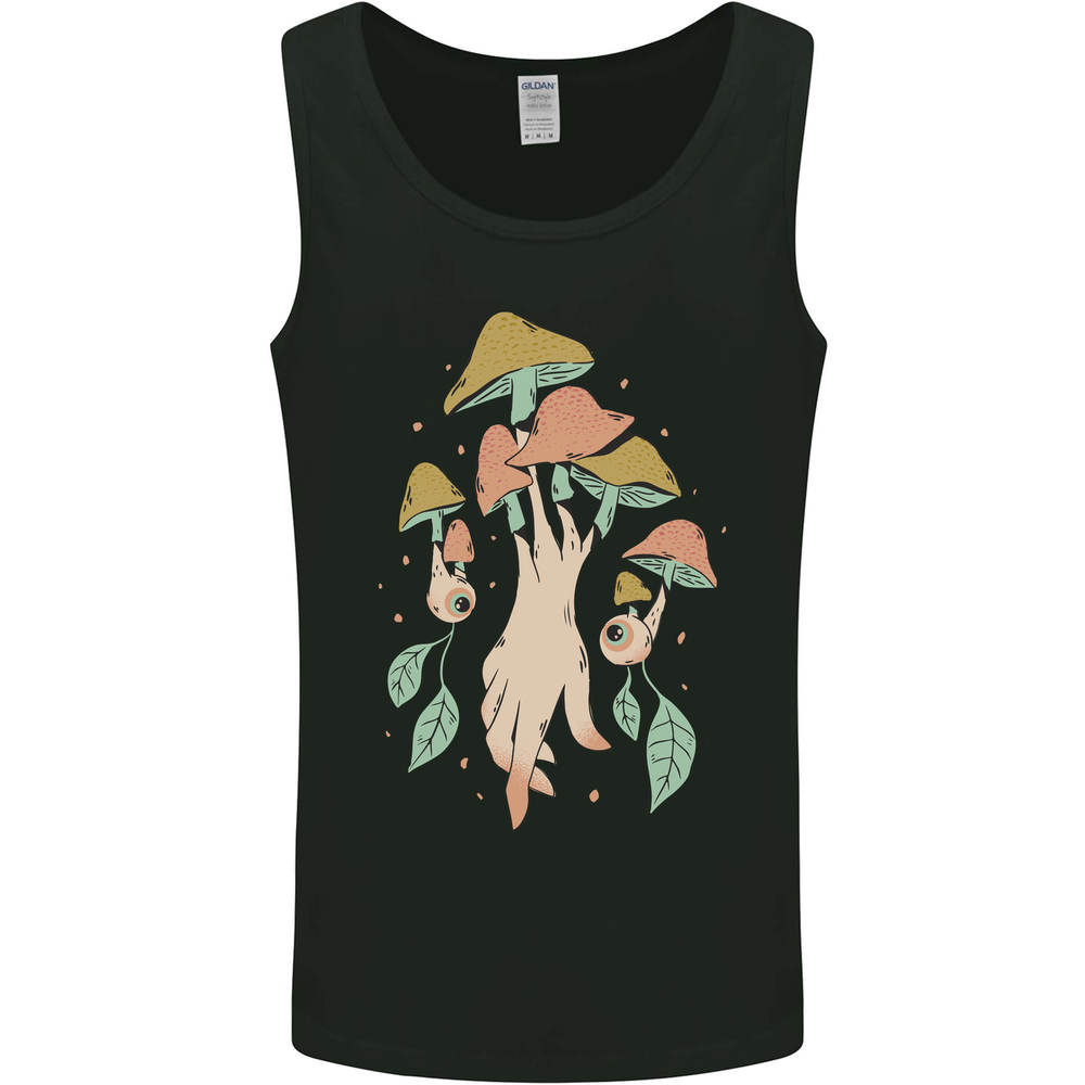 Trippy Magic Mushrooms With Eyes Mens Vest Tank Top
