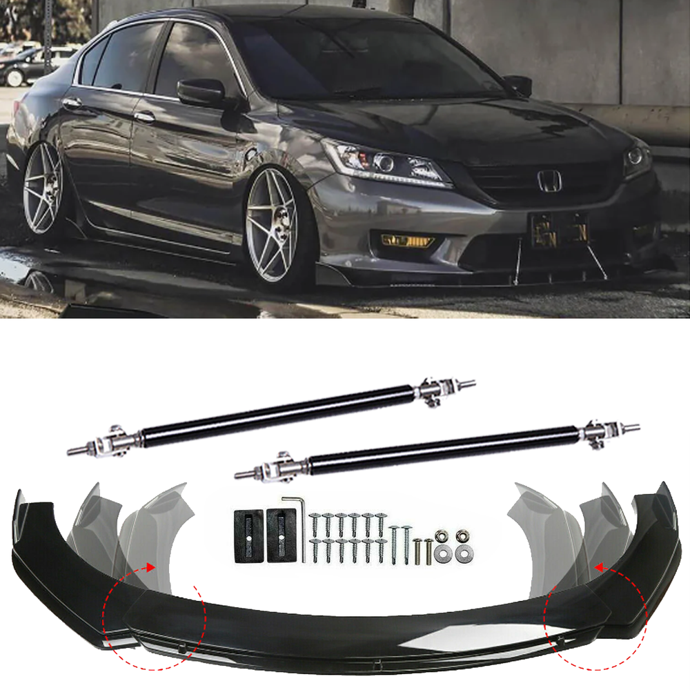 For Honda Accord Front Bumper Lip+Part+ Accessories Splitter Spoiler Body