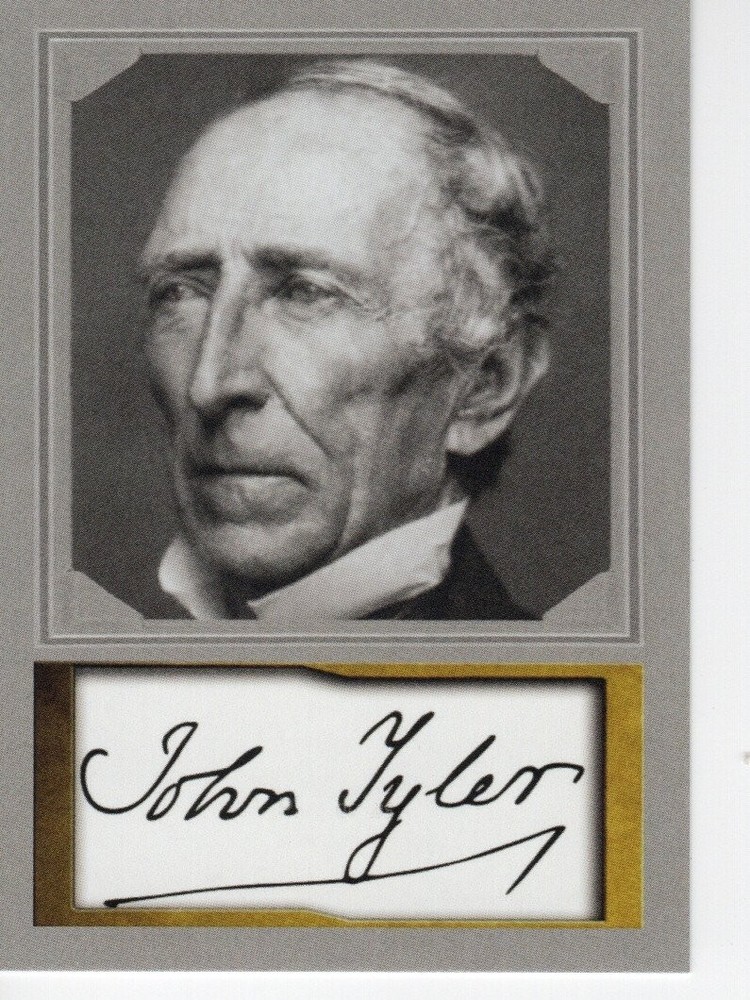 JOHN TYLER Presidential ACEO Portrait D Gordon Facsimile Auto NM+ #10