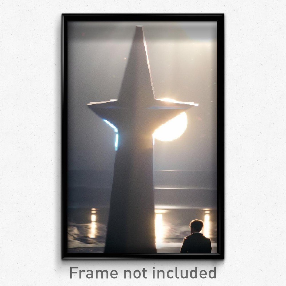 Pixel Art Poster - Advanced Star (8 Bit Psychedelic Trippy Video Game Print)