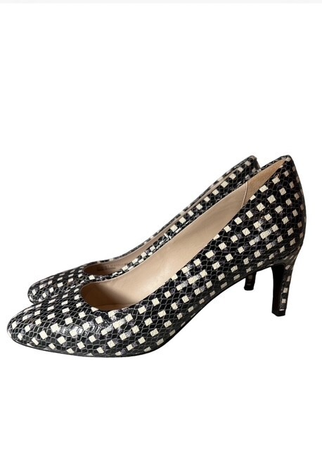 Cole Haan NEW Women's Sz 9.5M Grand Os Black White Houndstooth Pumps 3