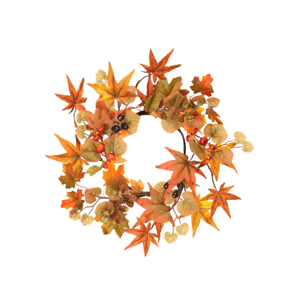 Eucalyptus Wreath with Simulated Maple Leaf Locket Christmas Door Ornament  