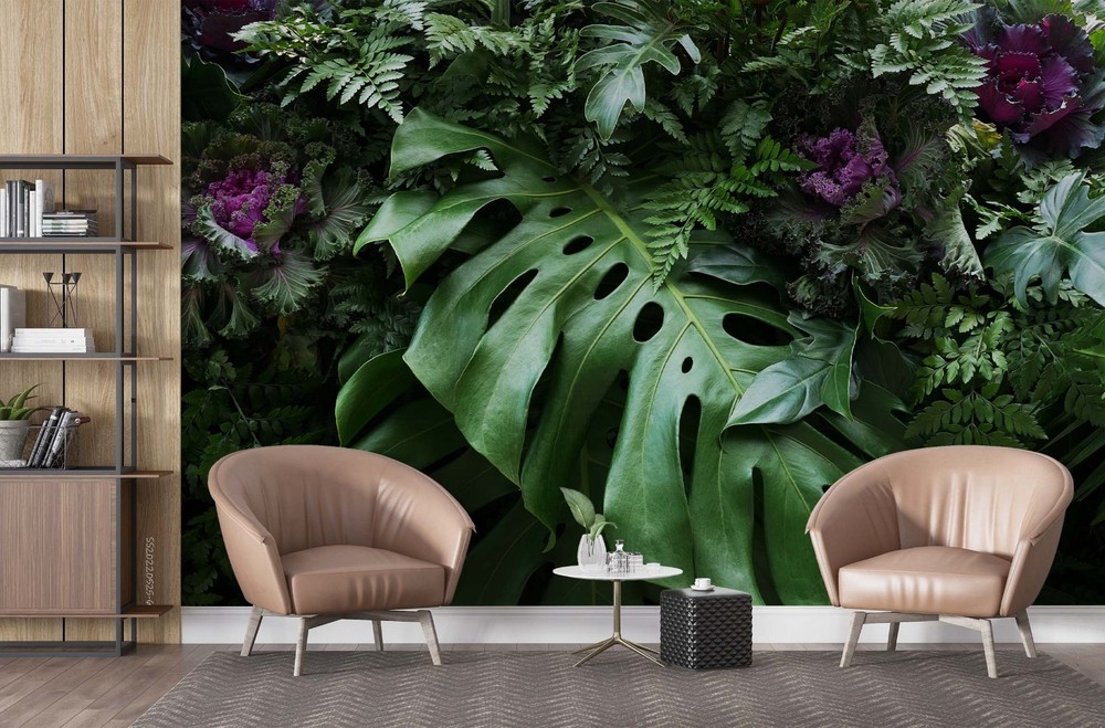 3D Green Plants Leaves Wall Murals Wallpaper Murals Wall Sticker