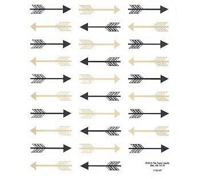 Black And Gold Foil Arrows Planner Stickers Invitations Envelope Seals