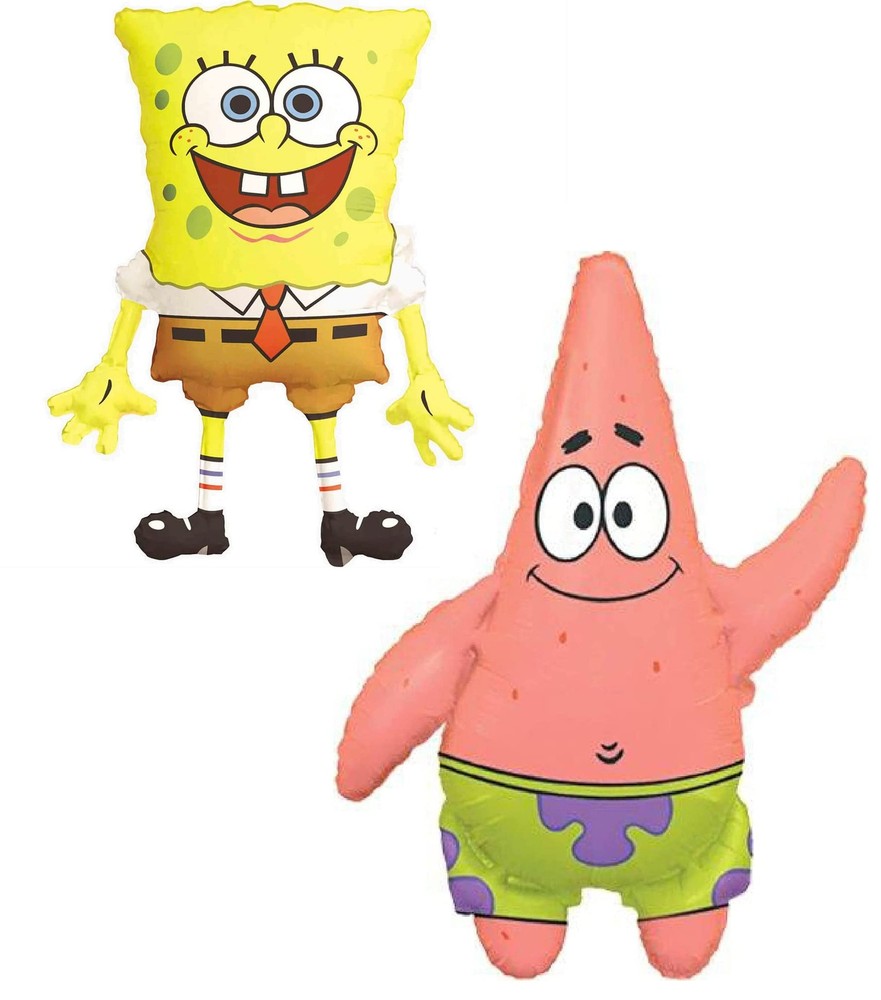 ® Pack Of 2 - Spongebob Squarepants and Patrick Star Foil Balloons - 1 x 29 I...
