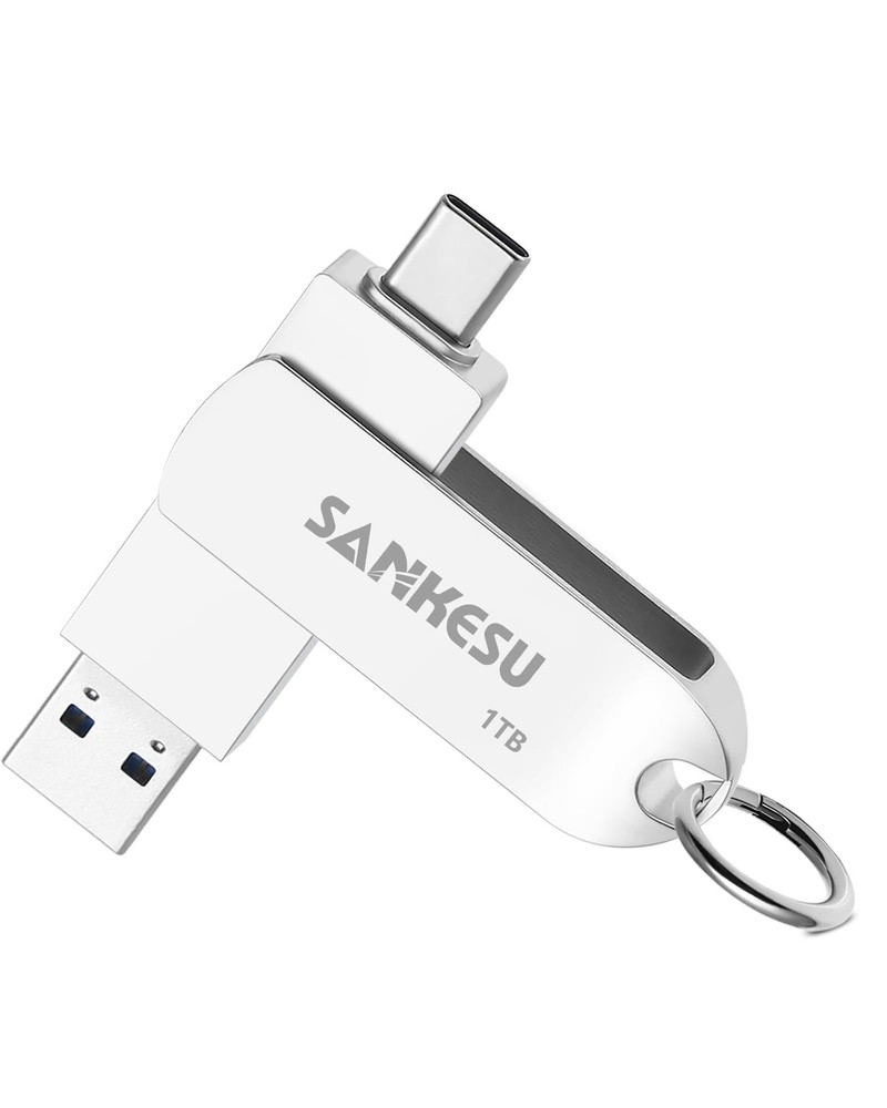 1TB USB C Flash Drive,3.1 OTG Thumb Drive 360°Rotation with Type A & Type C P...