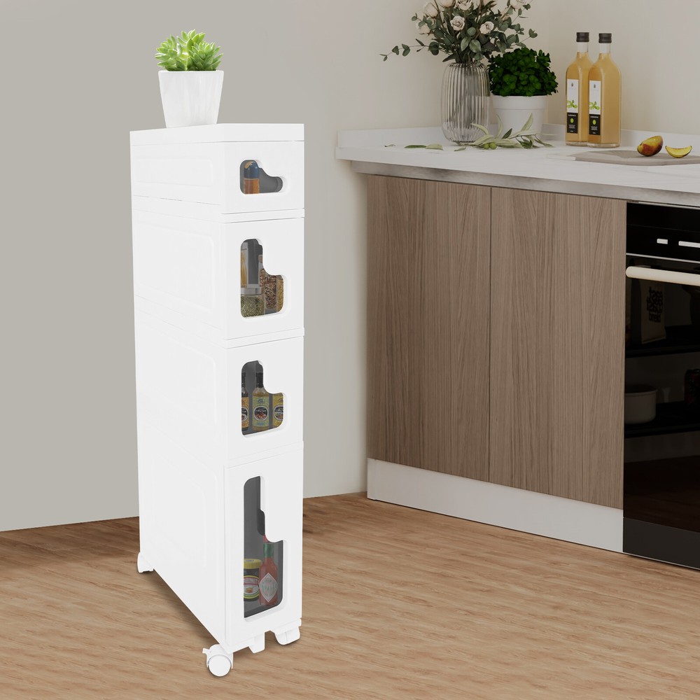 Slim Bathroom Storage Floor Cabinet with Ample Space