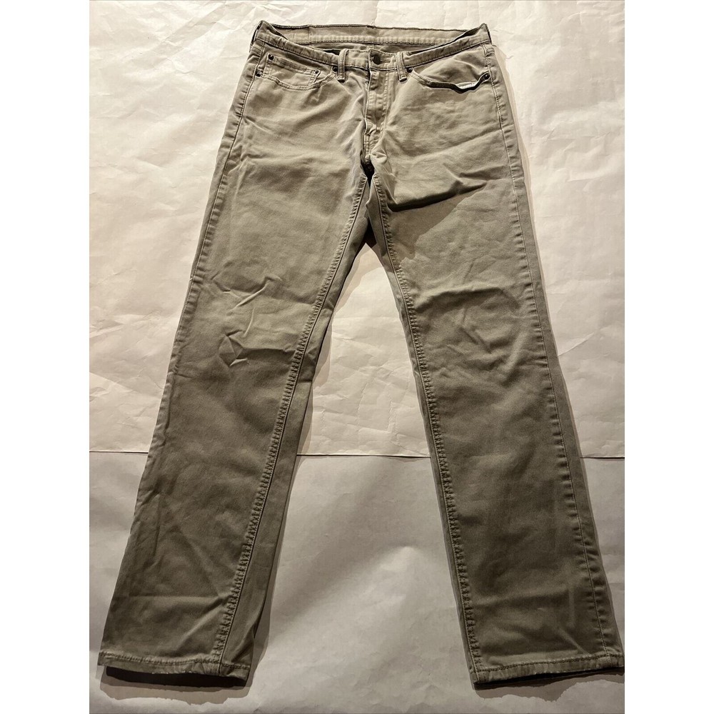 Levis 541 Pants Casual Straight Leg Tan Khaki Cotton Canvas Size 34x34 Y2k EUC