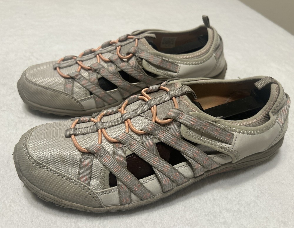 Skechers Womens Reggae Fest Dory Walking Shoes Gray 49359 Low Top Slip Ons 9.5