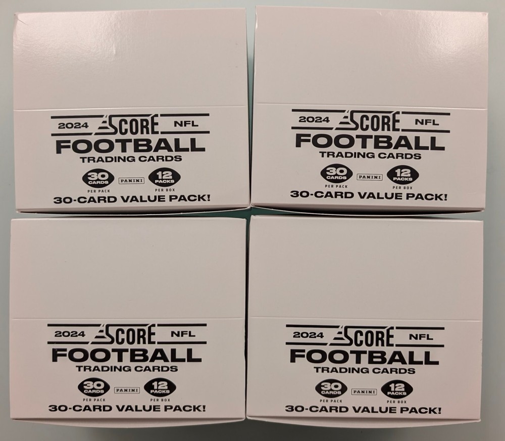 LOT of (4) 2024 Panini Score Football Value Pack Boxes (48) Sealed Packs
