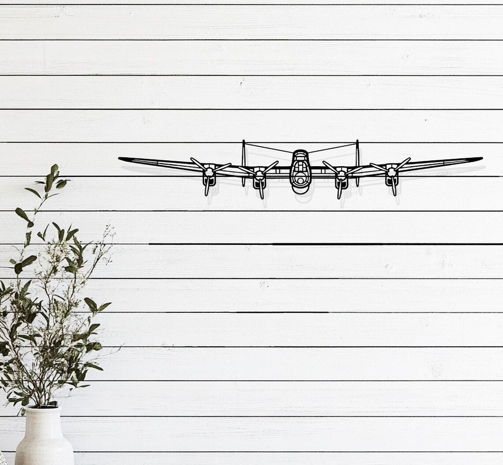 Avro Lancaster Bomber Laser Cut Metal Wall Art – Bare Steel Aviation Decor